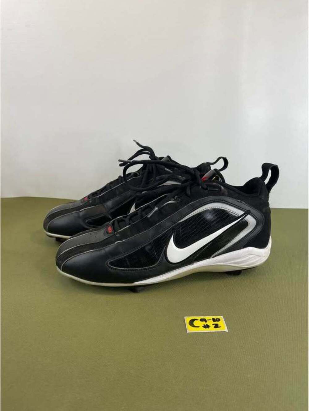 Nike Air Strobe Baseball Cleats Black White 313203-011 Mens 10.5